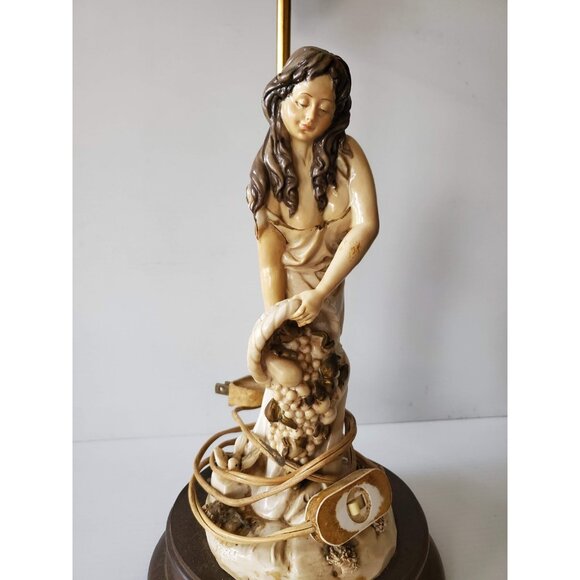 VINTAGE CAPODIMONTE HAND PAINTED LAMP MADE IN ITALY - Picture 2 of 12